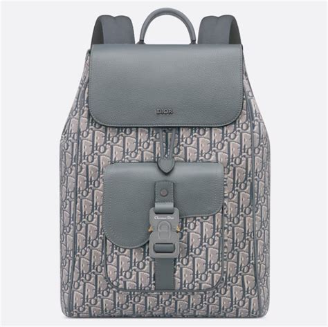 Saddle Backpack Deep Gray Dior Oblique Jacquard and Deep 